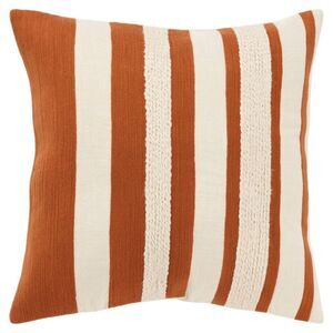 Rizzy Home - 20"x20" Oversize Vertical Striped Square Throw Pil Rust